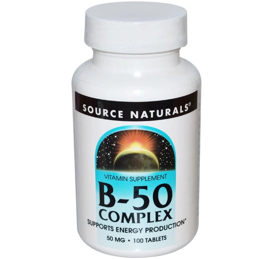 Комплекс вітамінів групи В, B-50, Source Naturals, 50 мг, 100 таблеток від компанії Інтернет магазин "Канбан" - фото 1