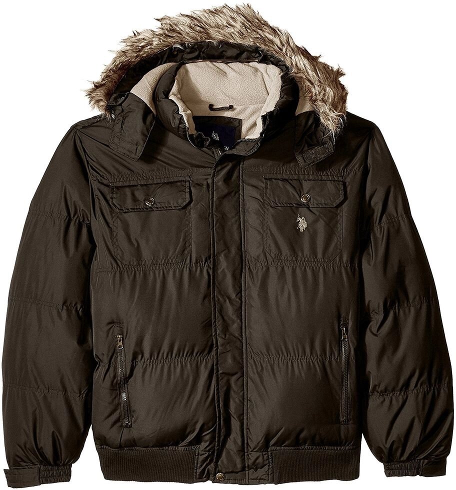 Куртка чоловіча U. S. Polo Assn. Big and Tall Classic Short Bubble Jacket, Dark Brown, розмір: 2X від компанії Інтернет магазин "Канбан" - фото 1