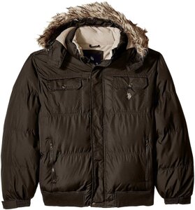 Куртка чоловіча U. S. Polo Assn. Big and Tall Classic Short Bubble Jacket, Dark Brown, розмір: 2X