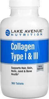 Lake Avenue Nutrition, гідролізований колаген 1 і 3 типів, 1000 мг, 365 таблеток від компанії Інтернет магазин "Канбан" - фото 1