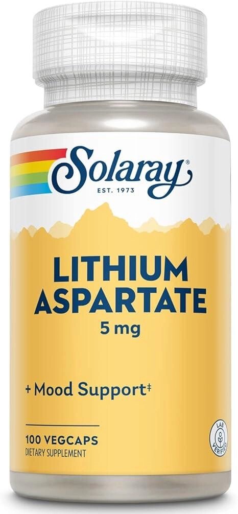 Літія аспартат, Solaray, 5 мг, 100 капсул від компанії Інтернет магазин "Канбан" - фото 1