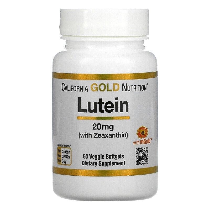 Лютеїн з зеаксантином, 20 мг, 60 капсул, California Gold Nutrition від компанії Інтернет магазин "Канбан" - фото 1