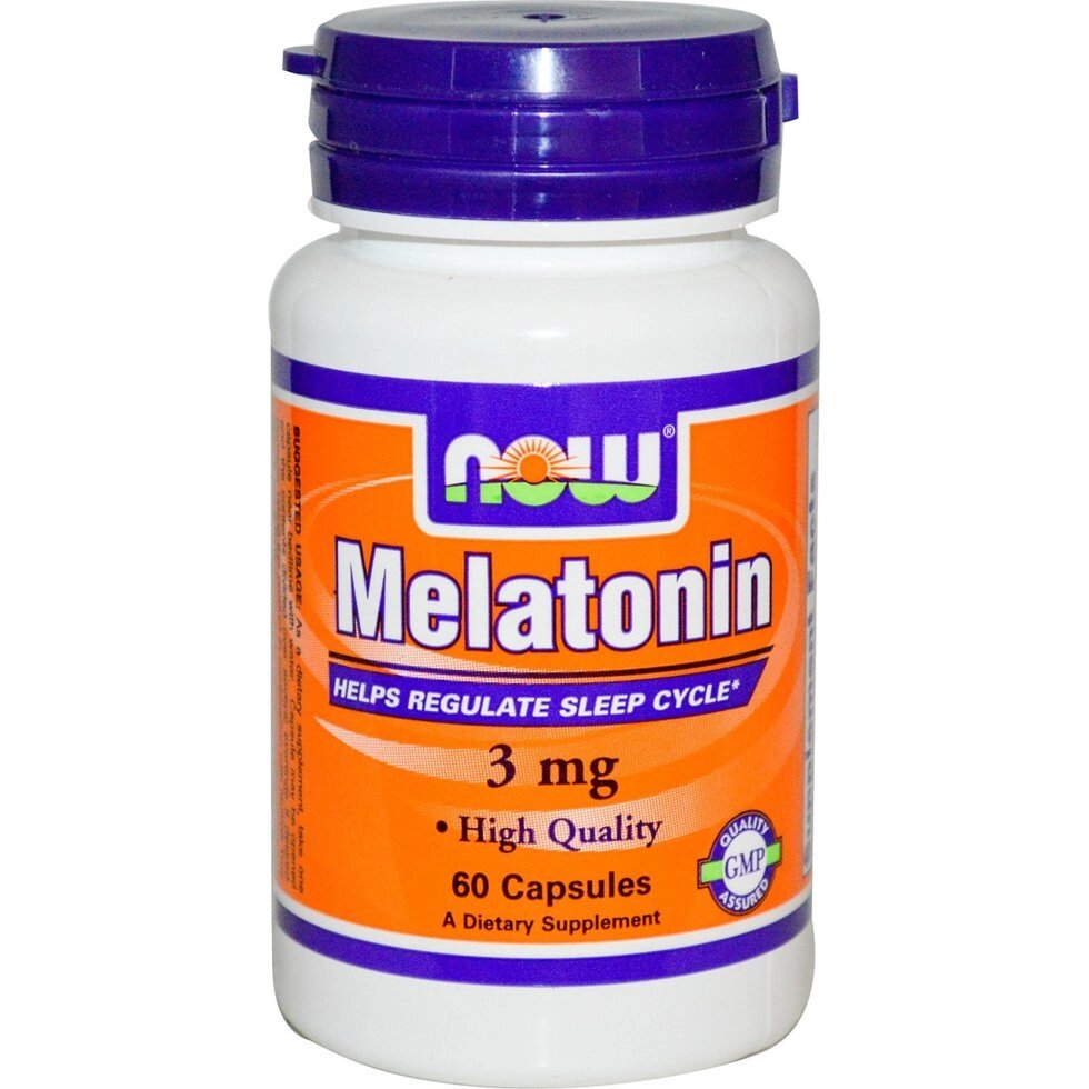 Мелатонін, Now Foods, 3 мг, 60 капсул. Зроблено в США. від компанії Інтернет магазин "Канбан" - фото 1
