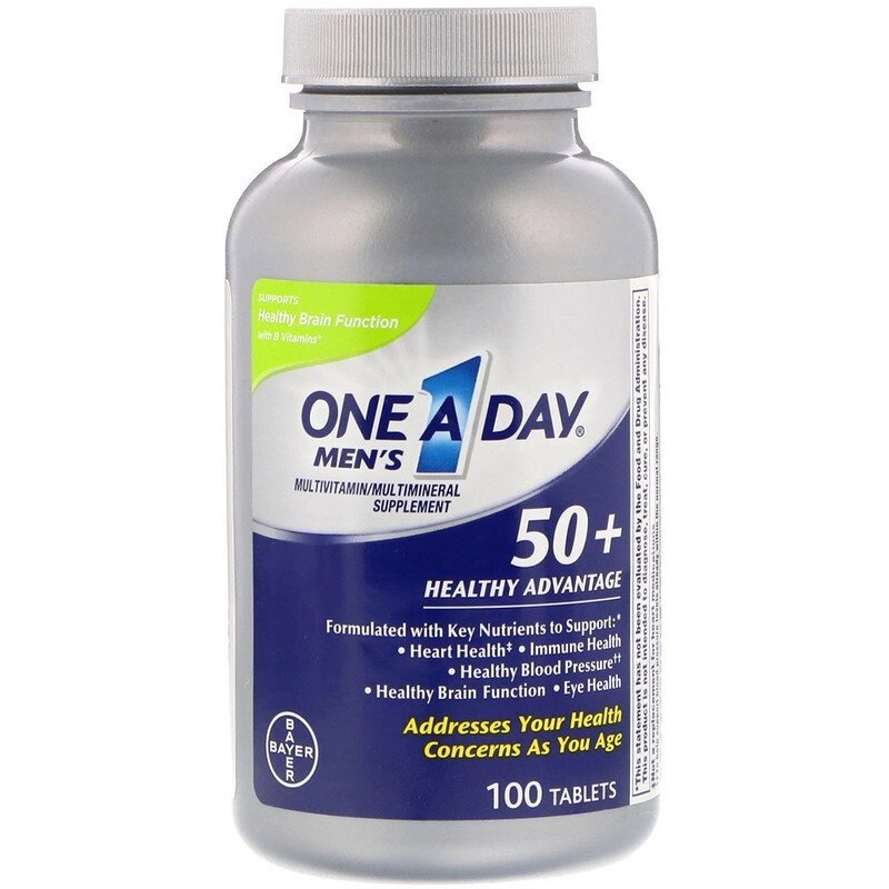 Мультивітаміни для чоловіків 50+, One-A-Day, Bayer, 100 таблеток від компанії Інтернет магазин "Канбан" - фото 1