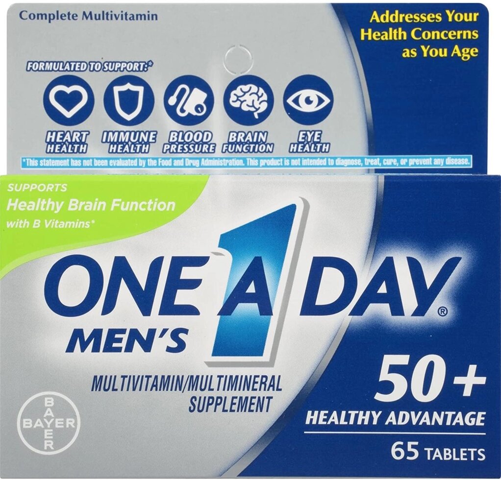 Мультивітаміни для чоловіків 50+, One-A-Day, Bayer, 65 таблеток від компанії Інтернет магазин "Канбан" - фото 1
