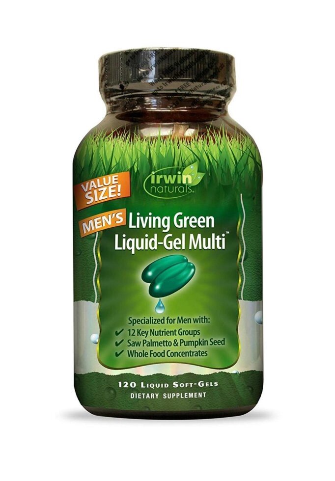 Мультивітаміни для чоловіків Irwin Naturals, Living Green Liquid Multi, 120 капсул від компанії Інтернет магазин "Канбан" - фото 1