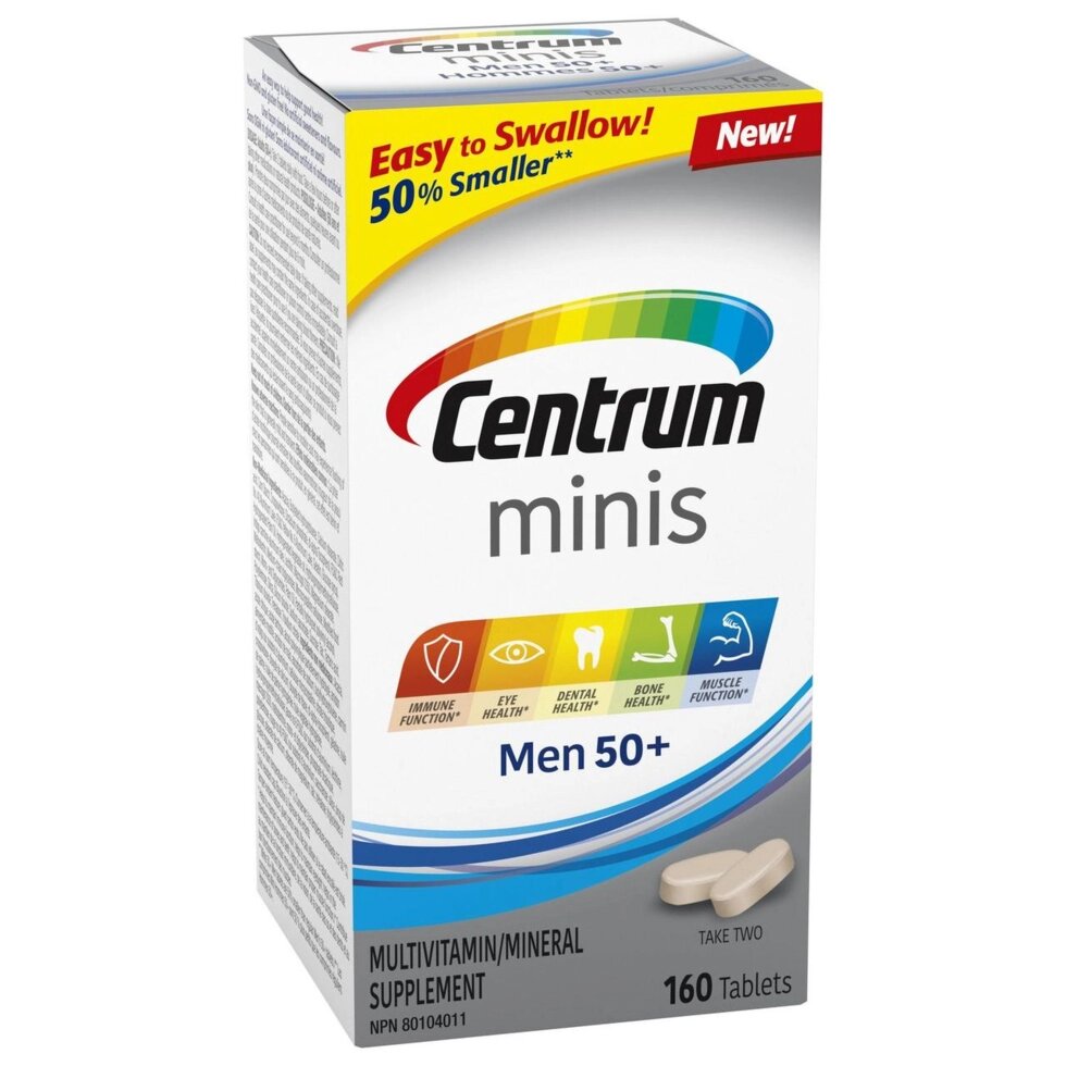 Мультивитаминный комплекс для мужчин Centrum Minis Men 50+, 160 таблеток від компанії Інтернет магазин "Канбан" - фото 1