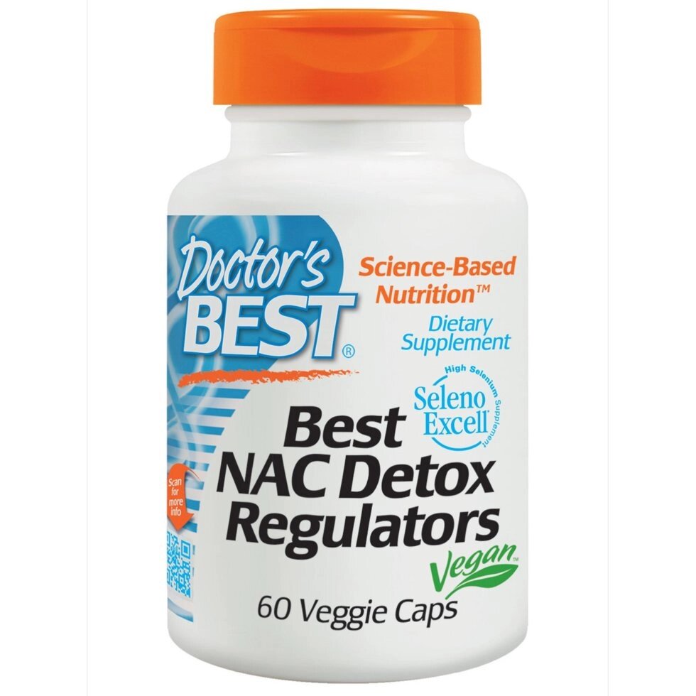 NAC (N-ацетил-L-цистеїн), Doctor's Best, Best NAC Detox Regulators, 60 капсул від компанії Інтернет магазин "Канбан" - фото 1