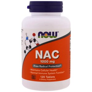 NAC (N-ацетил-L-цистеин) Now Foods, 1000 мг, 120 таблеток