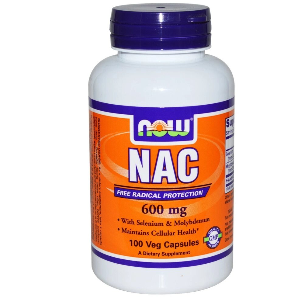 NAC (N-ацетил-L-цистеїн), Now Foods, 600 мг, 100 капсул від компанії Інтернет магазин "Канбан" - фото 1