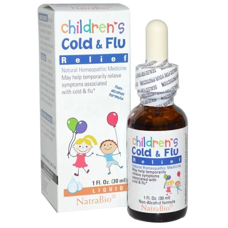 NatraBio, Засіб від застуди та грипу для дітей, 1 рідка унція (30 мл) від компанії Інтернет магазин "Канбан" - фото 1