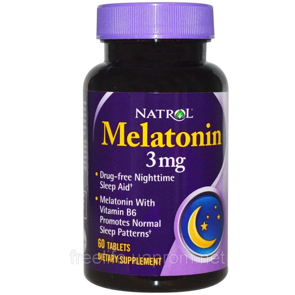 Natrol, Мелатонін, 3 мг, 60 таблеток від компанії Інтернет магазин "Канбан" - фото 1