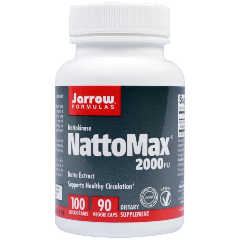 Наттокіназа NattoMax 2000 FU, Jarrow Formulas, 100 мг, 90 капсул від компанії Інтернет магазин "Канбан" - фото 1