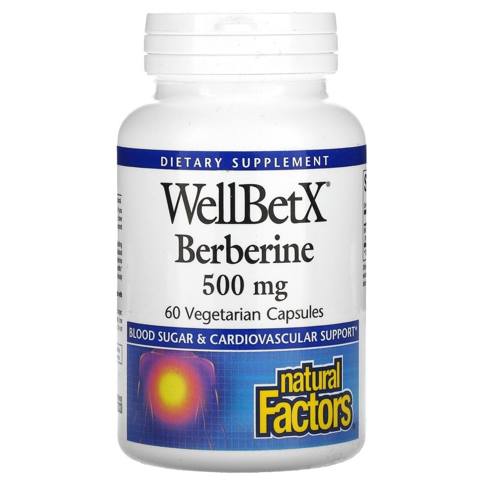 Natural Factors, WellBetX, берберин, 500 мг, 120 капсул від компанії Інтернет магазин "Канбан" - фото 1