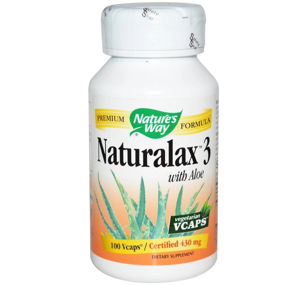 Натуральне проносне Naturalax 3 з алое, Nature's Way, 430 мг, 100 капсул. Зроблено в США. від компанії Інтернет магазин "Канбан" - фото 1