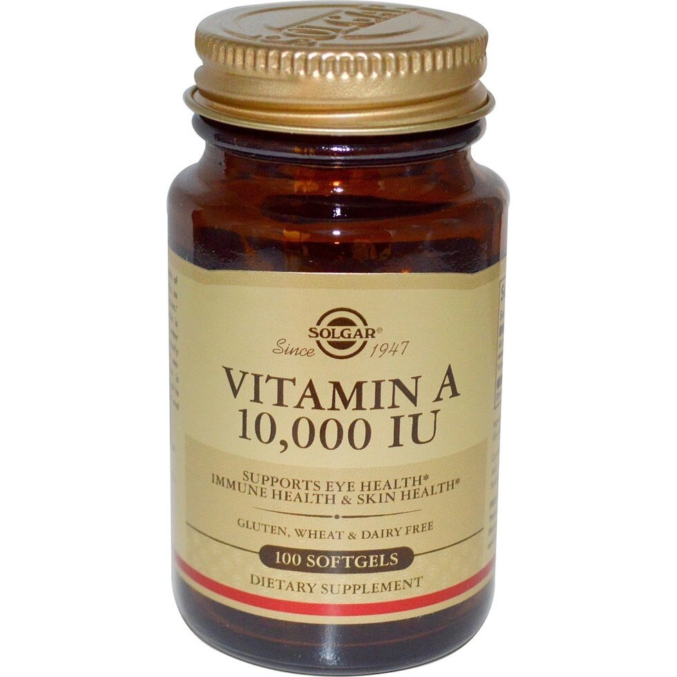 Натуральний вітамін А, Solgar, 10000 МО, 100 гелевих капсул від компанії Інтернет магазин "Канбан" - фото 1