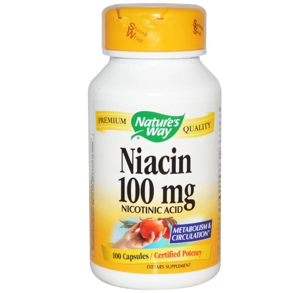 Ніацин, Nature's Way, 100 мг, 100 капсул. Зроблено в США. від компанії Інтернет магазин "Канбан" - фото 1