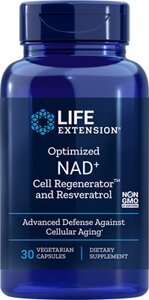 Нікотинамід рібозід c ресвератролом, Life Extension, NAD +300 мг, 30 капсул, клітинний регенератор