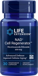 Нікотинамід рібозід, Life Extension, NAD +клітинний регенератор, 100 мг, 30 рослинних капсул