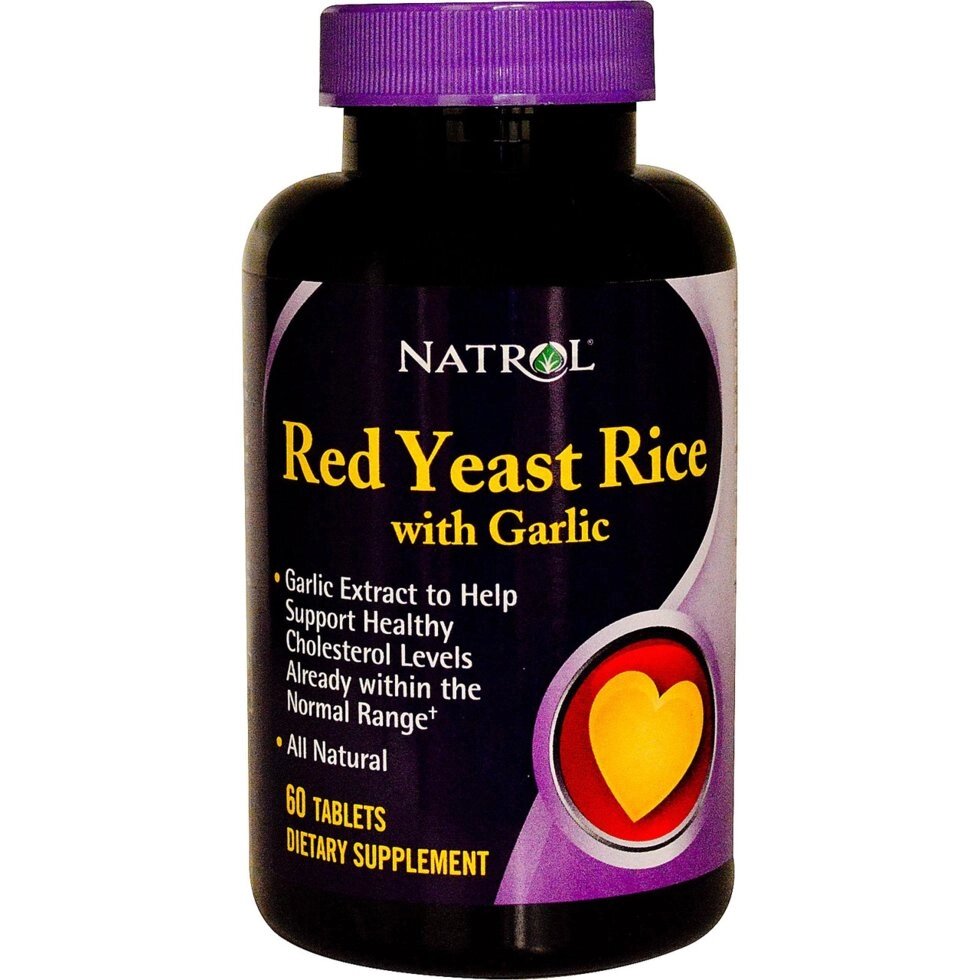 Нормализатор холестерину Pure-Gar з червоним дріжджовим рисом, Natrol, зроблено в США, 60 таблеток від компанії Інтернет магазин "Канбан" - фото 1