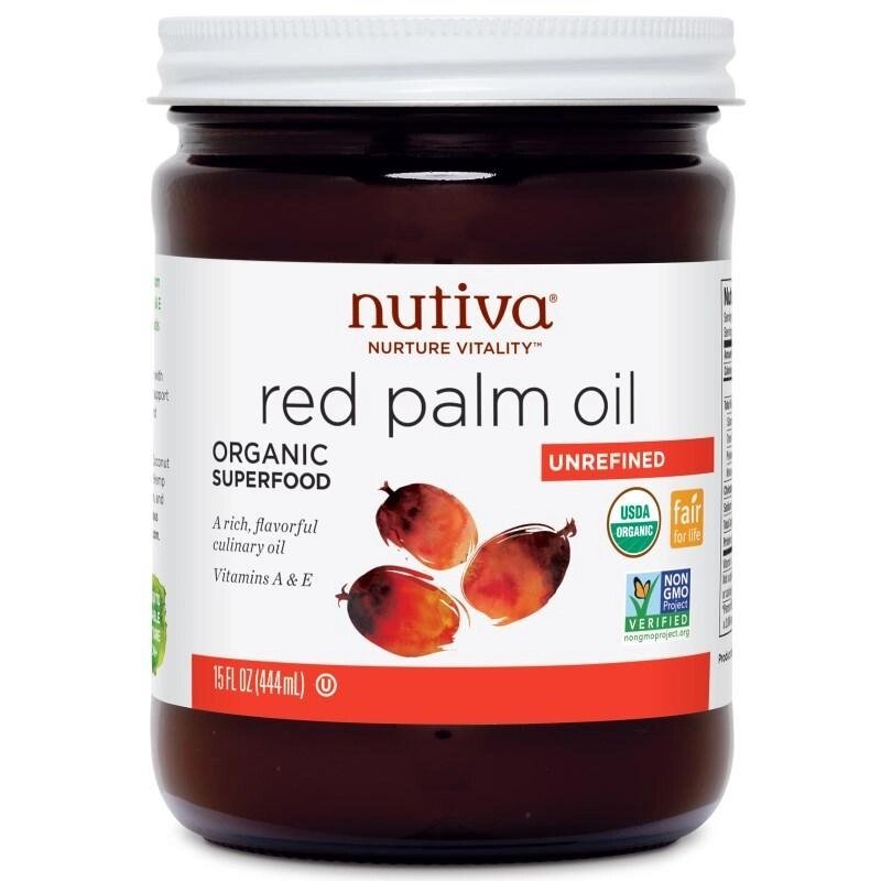 Органическое масло красной пальмы Nutiva, нерафинированое, 444 мл від компанії Інтернет магазин "Канбан" - фото 1