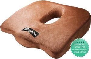 Ортопедична подушка PharMeDoc Coccyx Seat Cushion для сидіння, коричнева.