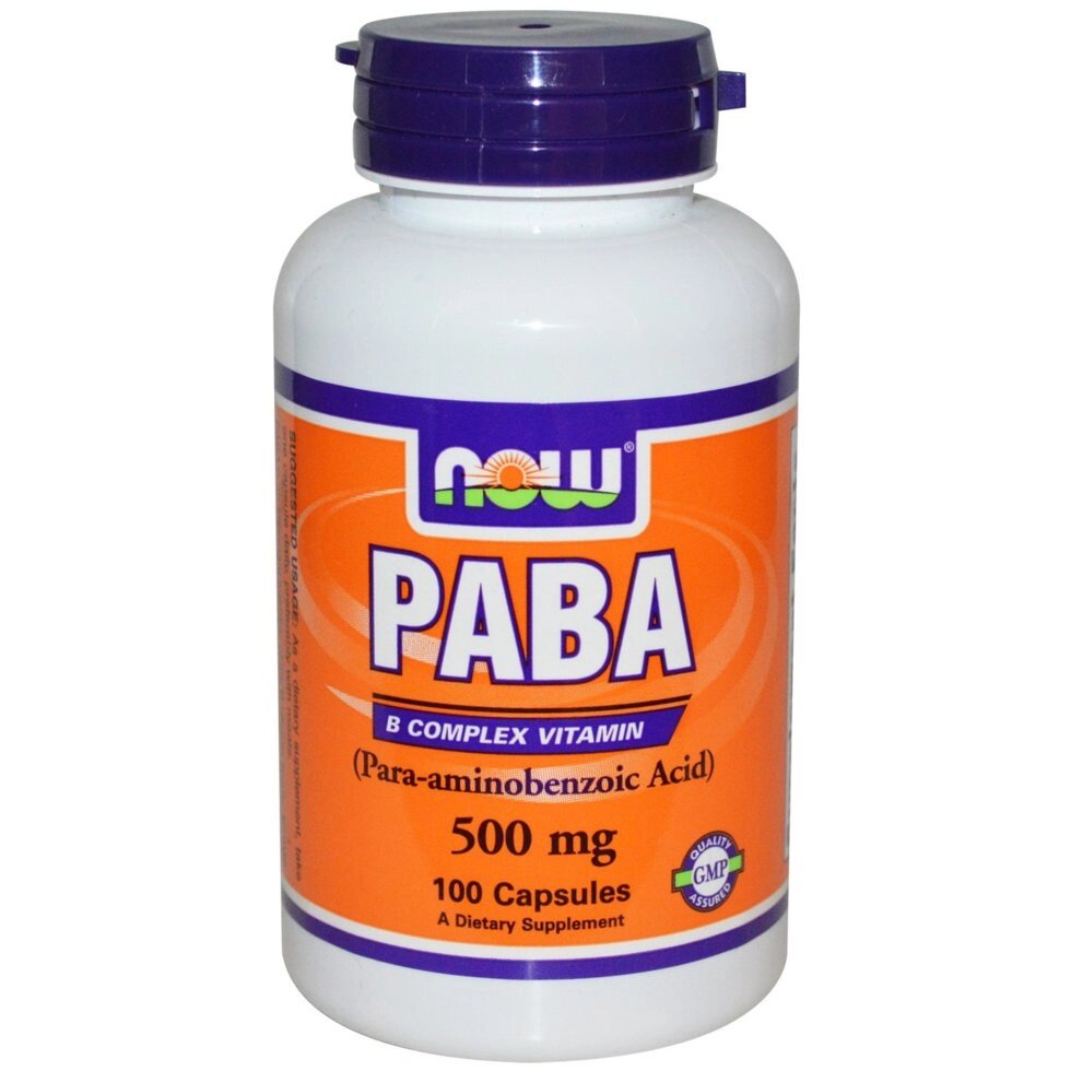 ПАБК (PABA), Now Foods, 500 мг, 100 капсул від компанії Інтернет магазин "Канбан" - фото 1