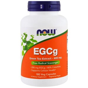 EGCG (Галлат епігаллокатехіна) екстракт зеленого чаю, Now Foods, 180 капсул. Зроблено в США.
