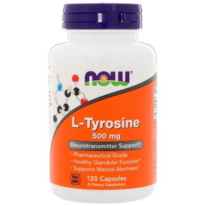 Now Foods, L-тірозін (L-Tyrosine), 500 мг, 120 капсул