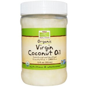 Органічне кокосове масло першого віджиму (їстівне), Now Foods, 355 мл