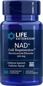 Нікотинамід рібозід, Life Extension, NAD +, 300 мг, клітинний регенератор, 30 капсул