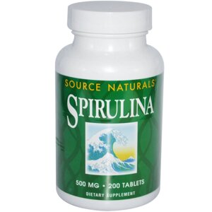 Спіруліна, Source Naturals, 500 мг, 200 таблеток