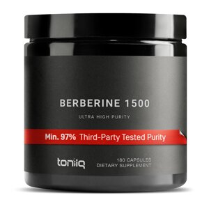 Берберін HCl Toniiq, надвисокої концентрації 82:1, 500 мг, 180 капсул