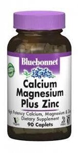 Bluebonnet Nutrition, кальцій, магній і цинк, 90 капсул