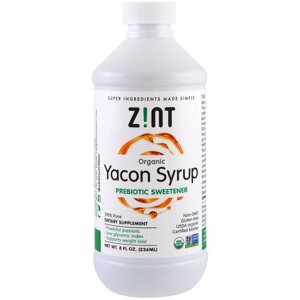 Пребіотіческій натуральний замінник цукру ZINT, органічний сироп з якона 236 мл