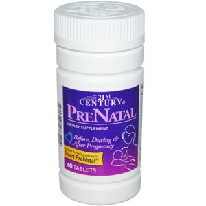 Вітаміни для вагітних PreNatal, 21st Century Health Care. Зроблено в США. Мультивітамінний комплекс, 60 табл