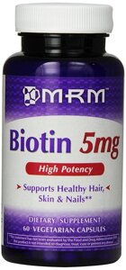 Біотин MRM, 5 мг, 60 вегетаріанських капсул