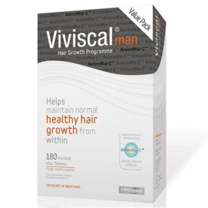 Вітаміни для волосся для чоловіків Viviscal Man, 180 таб. Зроблено в Ірландії.
