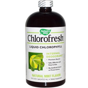 Рідкий хлорофіл, м'ятний, Nature's Way, Chlorofresh, 473.2 мл. Зроблено в США.