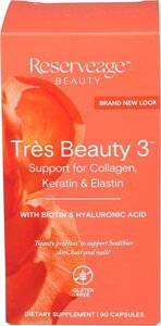 ReserveAge Nutrition, "Потрійна Краса 3" Tres Beauty 3 Колаген, Кератин і еластин, 90 капсул