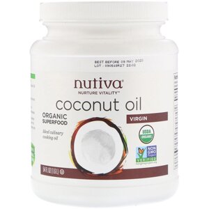 Органічне кокосове масло першого віджиму Nutiva Nurture Vitality, (їстівне), 1.6 л