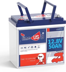 Акумулятор TimeUSb 12В, 50Аг, BMS 50А, 768 Вт-год, 8,2 кг, LiFePO4 літій-залізо-фосфатний