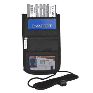 Дорожній гаманець-документніца на шию з Rfid захистом Travelon Deluxe Boarding Pouch, Black, Small