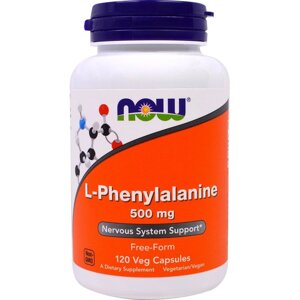 L-фенілаланін, Now Foods, 500 мг, 120 рослинних капсул