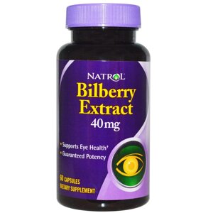 Екстракт чорниці, Natrol, 40 мг, 60 капсул. Зроблено в США.