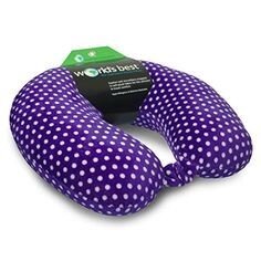 Ортопедичне дорожня подушка для шиї World's Best Mini Polka Dot Feather Soft Microfiber, Purple