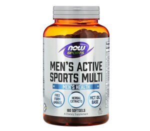 Зараз продукти харчування, спорт, чоловічий активний спортивний мульти, комплекс вітамінів для чоловіків, 180 капсул