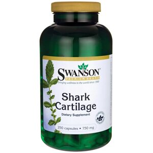 100% Акулячий хрящ Swanson, 750 мг, 250 капсул