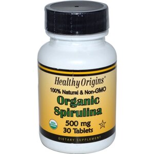Органічна спіруліна, Healthy Origins, 500 мг, 30 таблеток