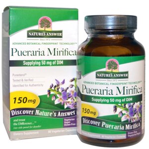Пуерарія Міріфіка (Pueraria Mirifica), Nature's Answer, 150 мг, 60 капсул. Зроблено в США.
